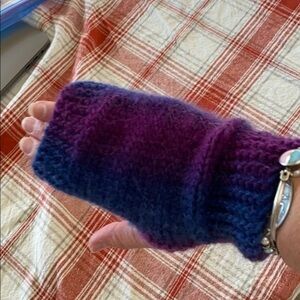 Hand knit fingerless gloves